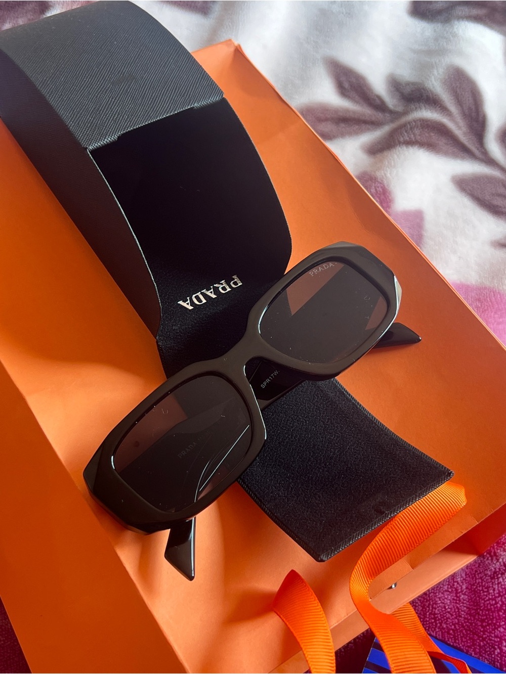 Prada Black Rectangle Sunglasses - Picture 3 of 16